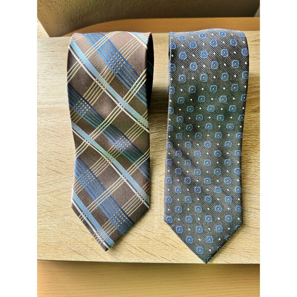 Pronto Uomo Silk Tie Set – Plaid & Geometric Patterns - Picture 2 of 9